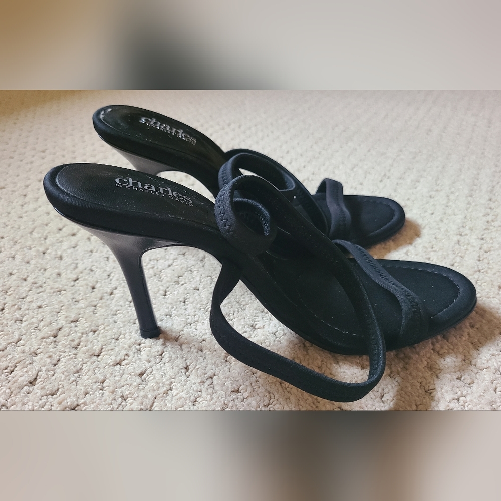 Black Strappy Stiletto Sandals